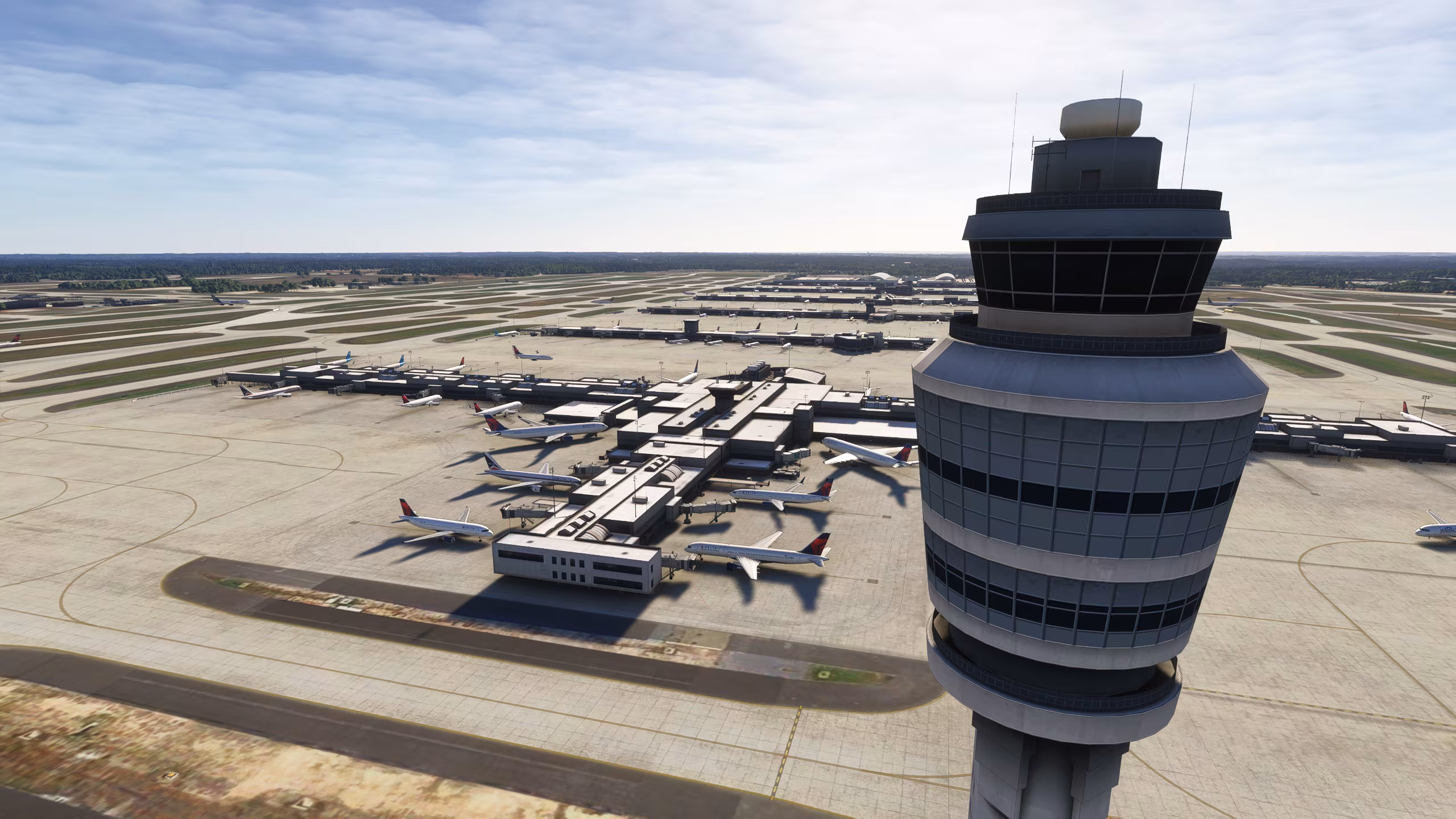 AI airline traffic managed by integrated ATC sequencing at a major airport