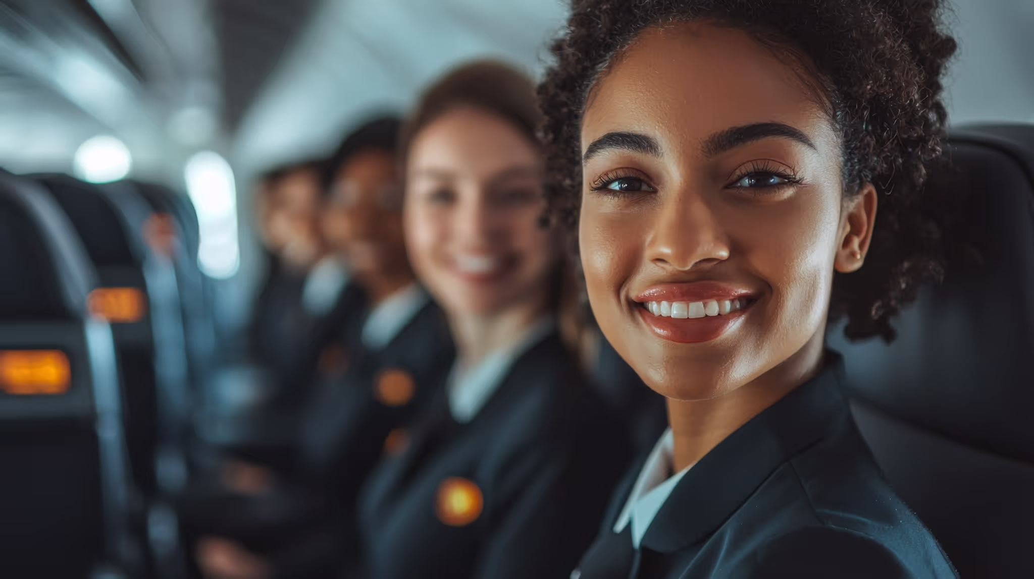 Cockpit view — AI cabin crew experience